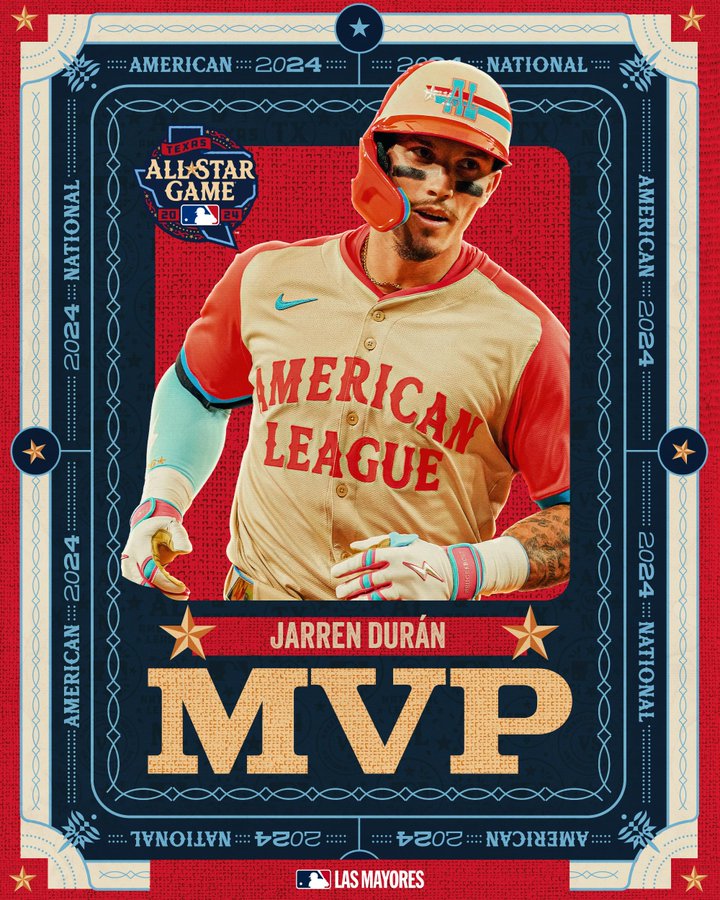 El mexicano Jarren Duran gana el MVP del Juego de las Estrellas de la MLB