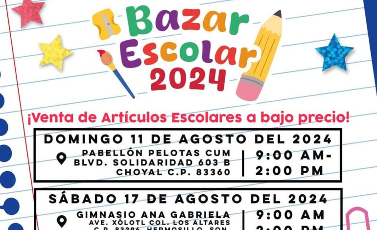 DIF Sonora Anuncia Bazar Escolar 2024