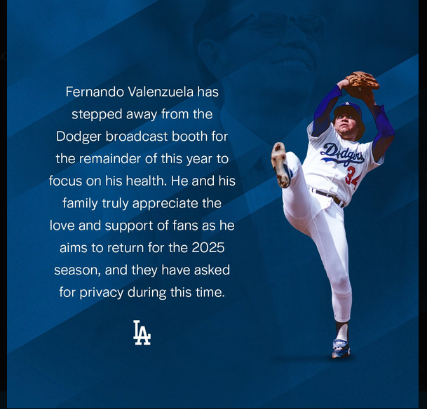 Fernando Valenzuela se Aparta de la Cabina de los Dodgers por Motivos de Salud