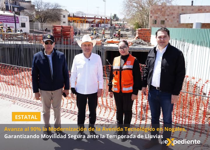 Con 90% de avance, gobernador transforma avenida Tecnológico de Nogales