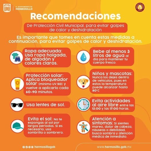 Refuerza Gobierno de Hermosillo acciones preventivas ante calor extremo