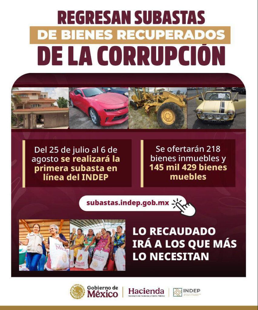 Regresan Subastas para Devolver al Pueblo lo Robado