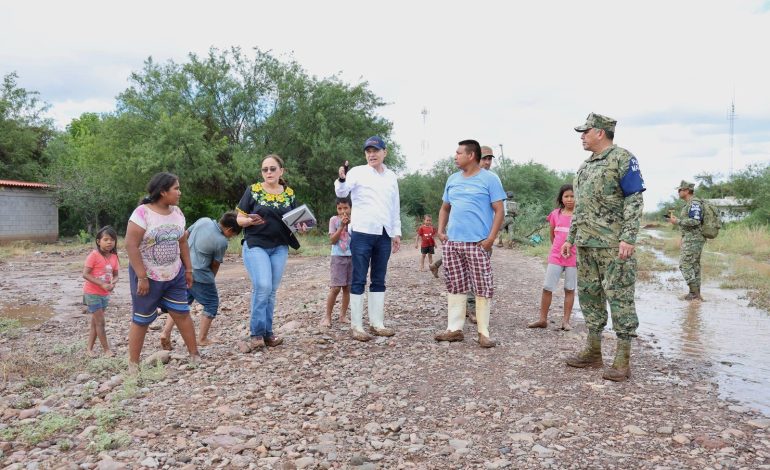 Supervisa gobernador comunidades afectadas y garantiza apoyos a familias