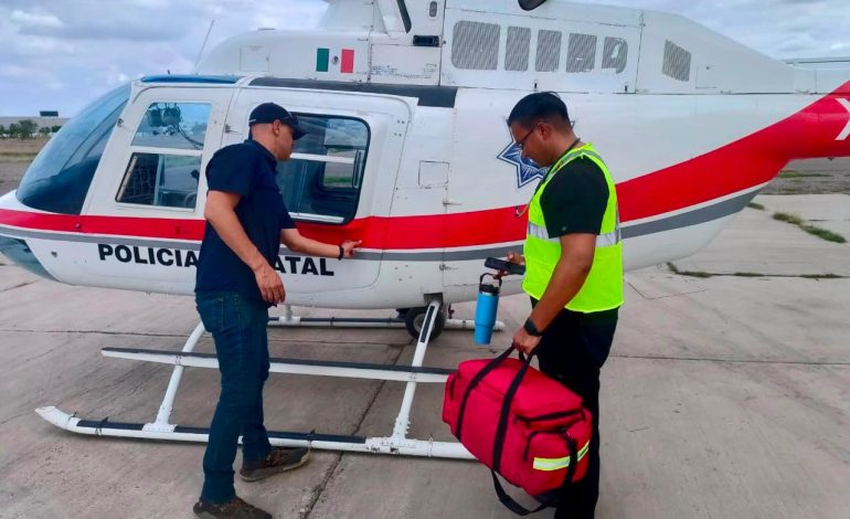 Helicóptero de la Policía Estatal salva una vida en la comunidad guarijía de Aquinavo